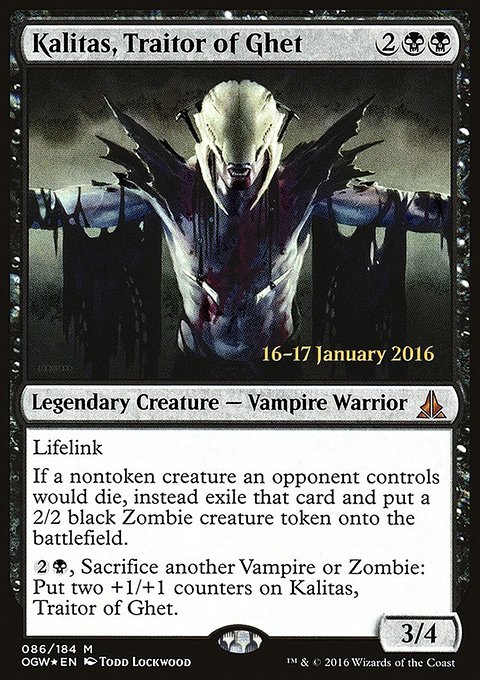 Kalitas, Traitor of Ghet, Oath of the Gatewatch Promos #86s, Magic: The Gathering card