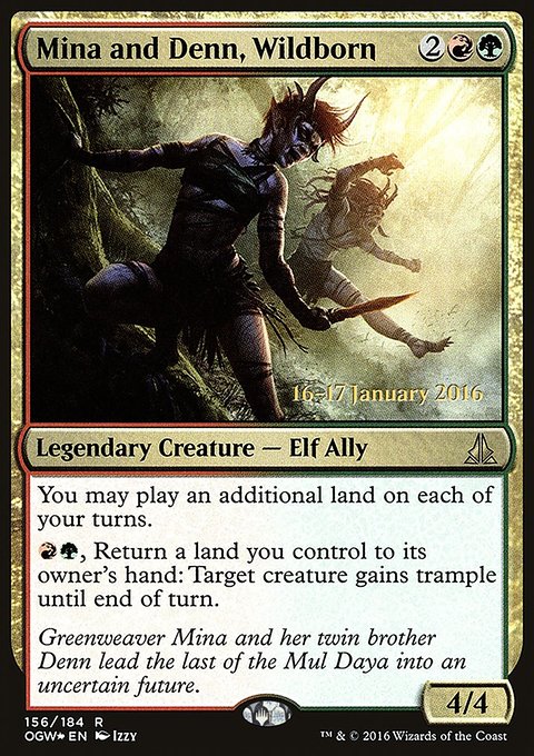 Mina and Denn, Wildborn, Oath of the Gatewatch Promos #156s, Magic: The Gathering card