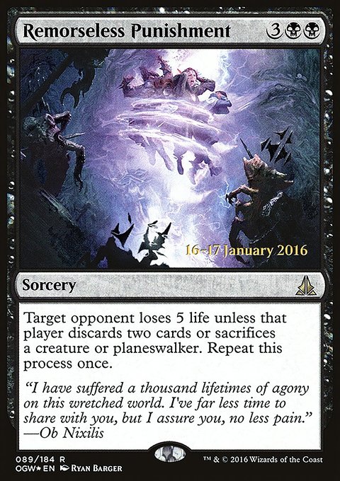 Remorseless Punishment, Oath of the Gatewatch Promos #89s, Magic: The Gathering card
