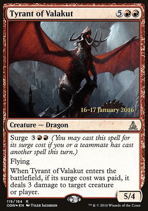 Tyrant of Valakut, Oath of the Gatewatch Promos #119s, Magic: The Gathering card