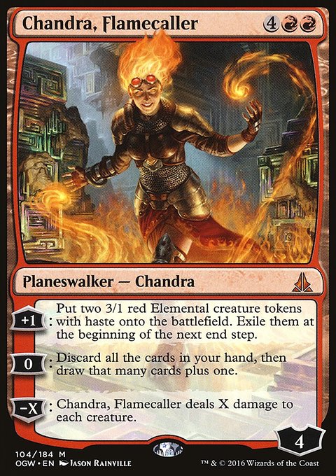 Chandra, Flamecaller, Oath of the Gatewatch #104, Magic: The Gathering card