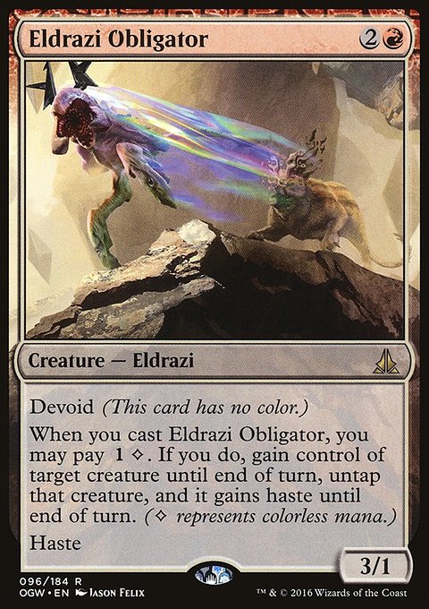 Eldrazi Obligator, Oath of the Gatewatch #96, Magic: The Gathering card