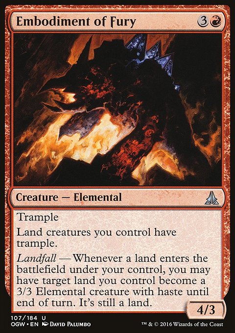 Embodiment of Fury, Oath of the Gatewatch #107, Magic: The Gathering card