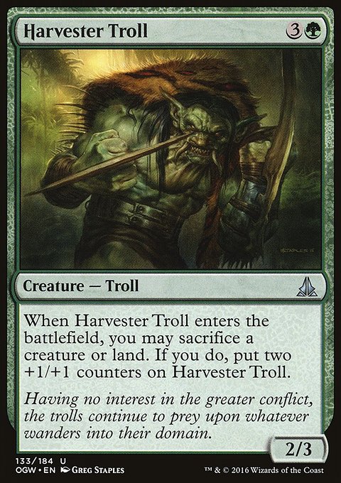Harvester Troll, Oath of the Gatewatch #133, Magic: The Gathering card