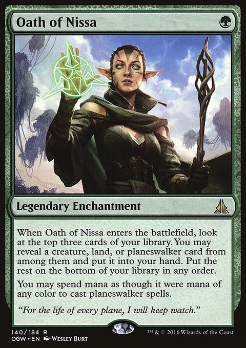Oath of Nissa, Oath of the Gatewatch #140, Magic: The Gathering card