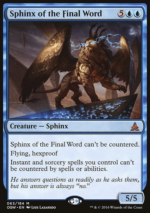 Sphinx of the Final Word, Oath of the Gatewatch #63, Magic: The Gathering card