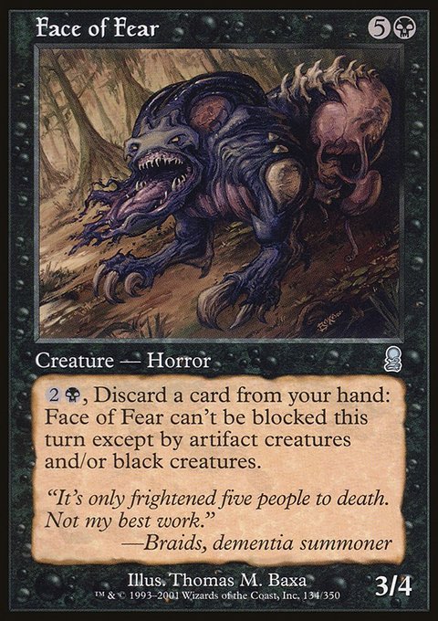 Face of Fear, Odyssey #134, Magic: The Gathering card