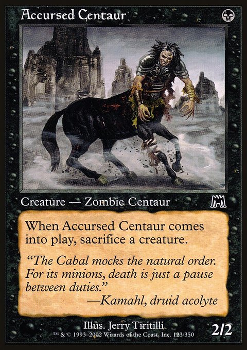 Accursed Centaur, Onslaught #123, Magic: The Gathering card