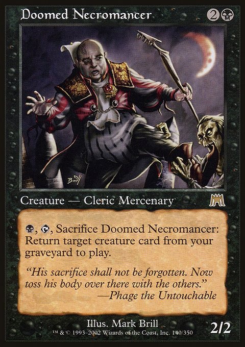 Doomed Necromancer, Onslaught #140, Magic: The Gathering card
