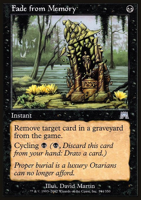 Fade from Memory, Onslaught #144, Magic: The Gathering card
