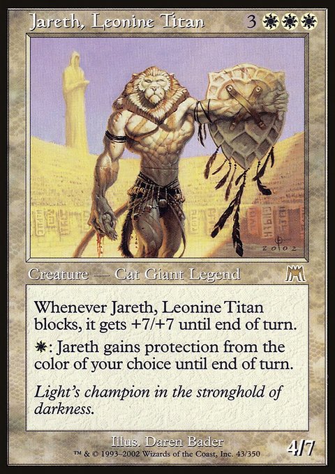 Jareth, Leonine Titan, Onslaught #43, Magic: The Gathering card