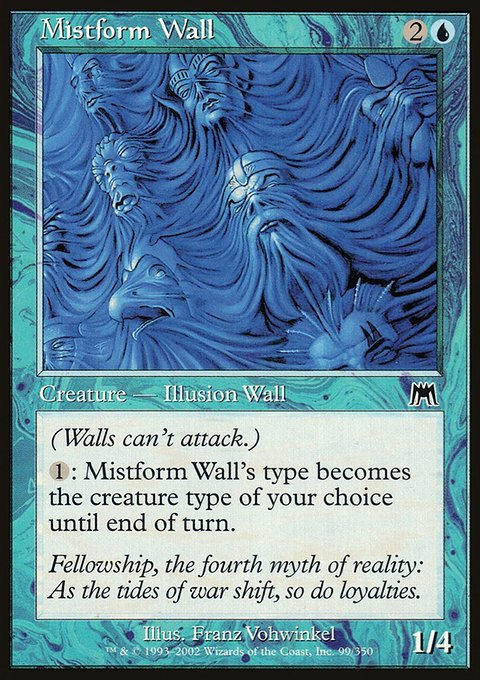 Mistform Wall, Onslaught #99, Magic: The Gathering card