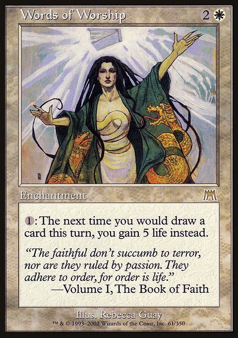 Words of Worship, Onslaught #61, Magic: The Gathering card