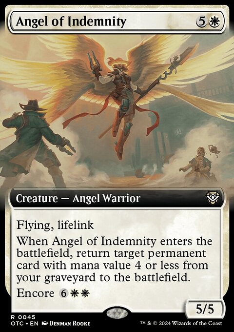 Angel of Indemnity, Outlaws of Thunder Junction Commander #45, Magic: The Gathering card