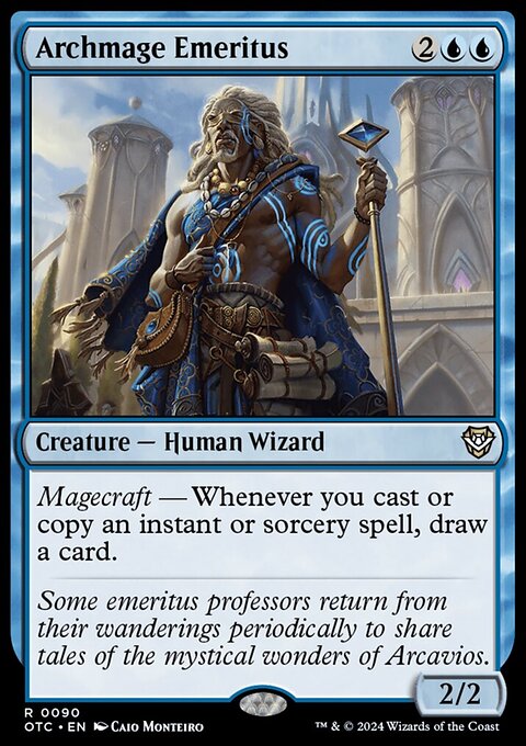 Archmage Emeritus, Outlaws of Thunder Junction Commander #90, Magic: The Gathering card