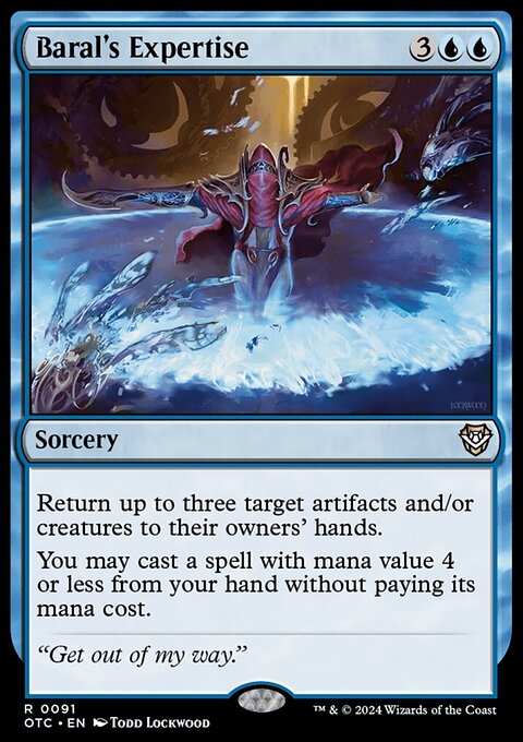 Baral's Expertise, Outlaws of Thunder Junction Commander #91, Magic: The Gathering card