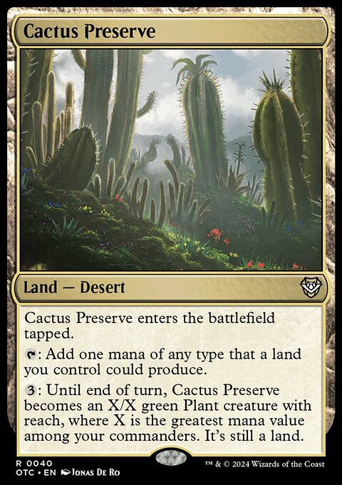 Cactus Preserve, Outlaws of Thunder Junction Commander #40, Magic: The Gathering card