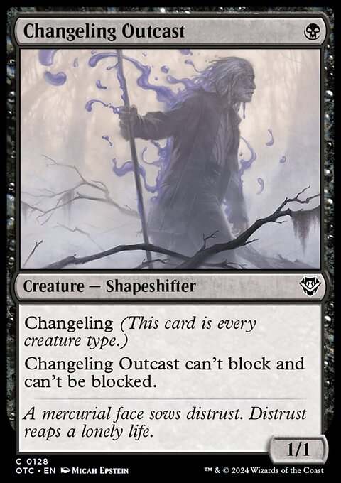 Changeling Outcast, Outlaws of Thunder Junction Commander #128, Magic: The Gathering card