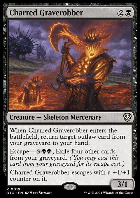 Charred Graverobber, Outlaws of Thunder Junction Commander #19, Magic: The Gathering card