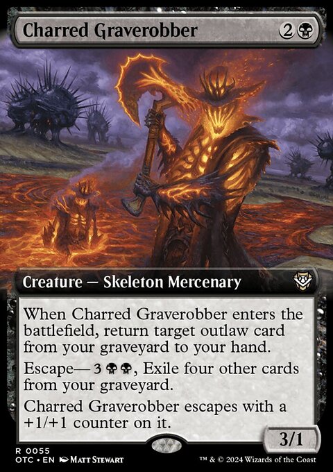 Charred Graverobber, Outlaws of Thunder Junction Commander #55, Magic: The Gathering card