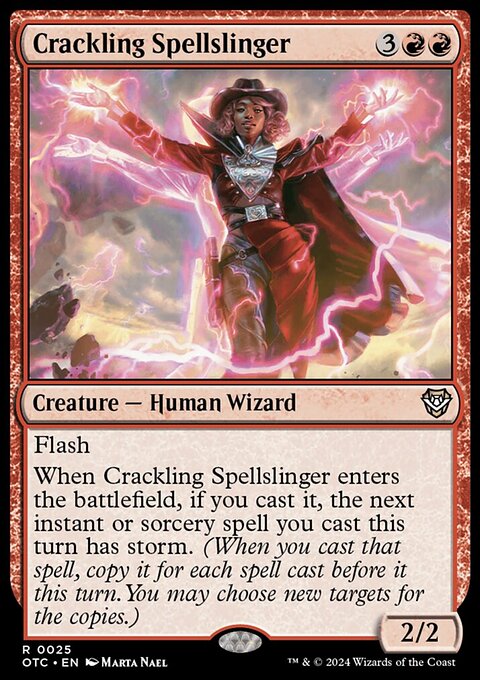 Crackling Spellslinger, Outlaws of Thunder Junction Commander #25, Magic: The Gathering card