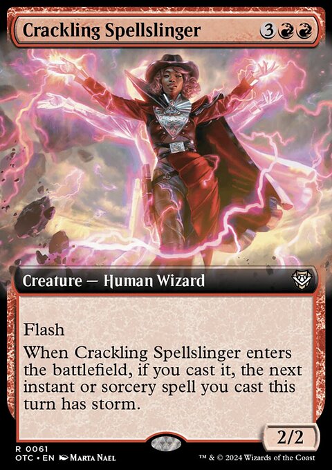 Crackling Spellslinger, Outlaws of Thunder Junction Commander #61, Magic: The Gathering card