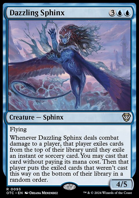 Dazzling Sphinx, Outlaws of Thunder Junction Commander #93, Magic: The Gathering card