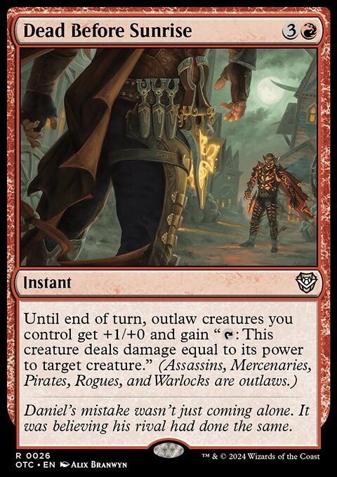 Dead Before Sunrise, Outlaws of Thunder Junction Commander #26, Magic: The Gathering card