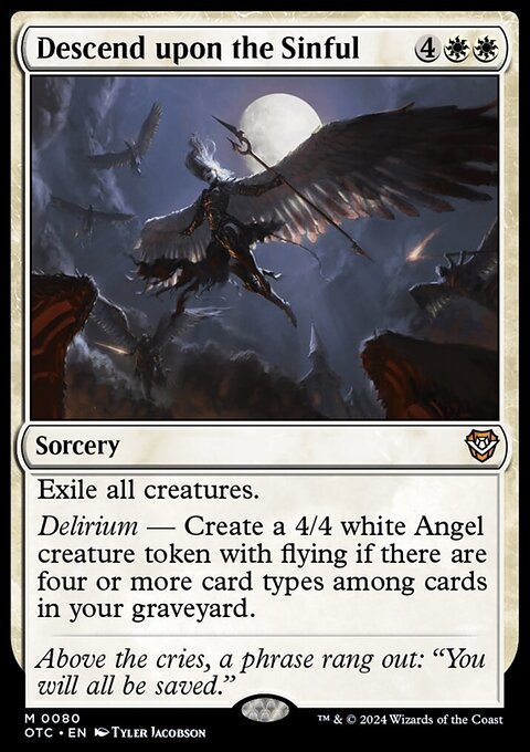 Descend upon the Sinful, Outlaws of Thunder Junction Commander #80, Magic: The Gathering card