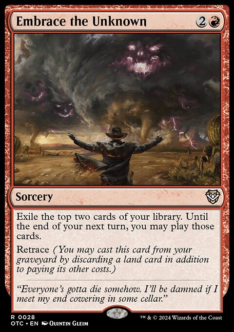 Embrace the Unknown, Outlaws of Thunder Junction Commander #28, Magic: The Gathering card