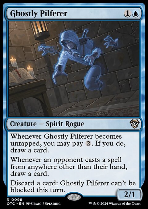 Ghostly Pilferer, Outlaws of Thunder Junction Commander #98, Magic: The Gathering card