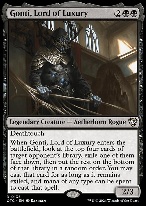 Gonti, Lord of Luxury, Outlaws of Thunder Junction Commander #135, Magic: The Gathering card