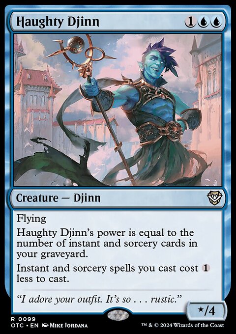 Haughty Djinn, Outlaws of Thunder Junction Commander #99, Magic: The Gathering card