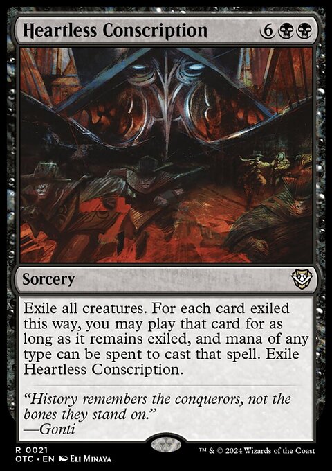 Heartless Conscription, Outlaws of Thunder Junction Commander #21, Magic: The Gathering card