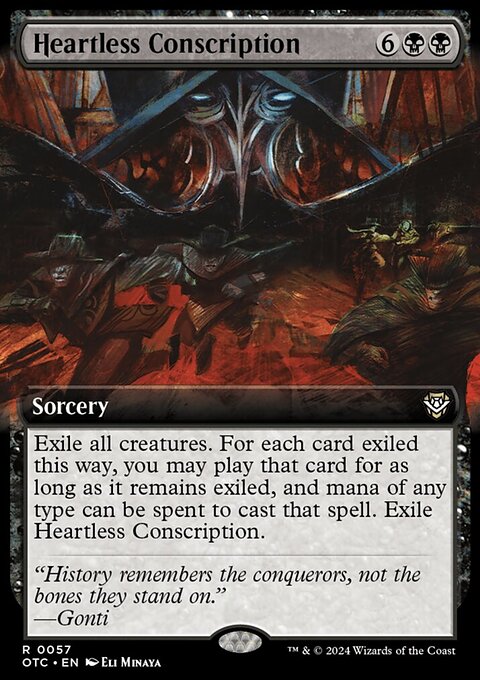 Heartless Conscription, Outlaws of Thunder Junction Commander #57, Magic: The Gathering card