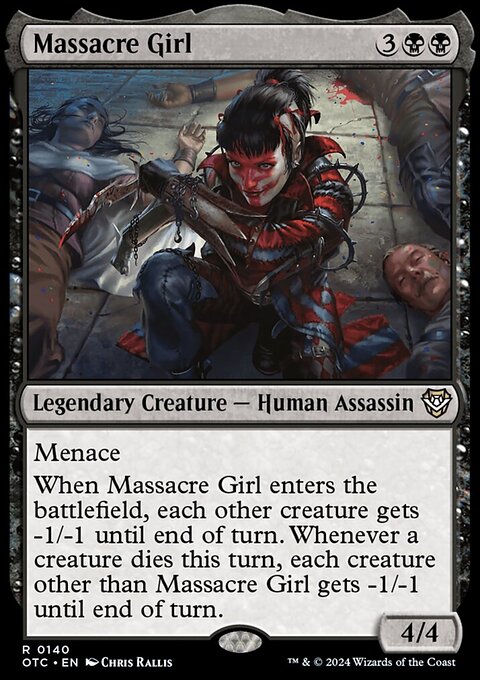 Massacre Girl, Outlaws of Thunder Junction Commander #140, Magic: The Gathering card