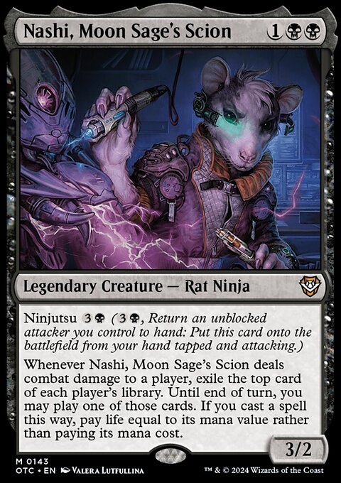 Nashi, Moon Sage's Scion, Outlaws of Thunder Junction Commander #143, Magic: The Gathering card