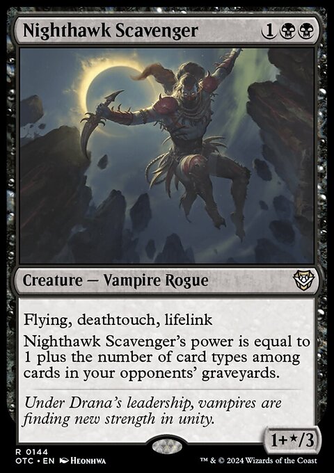Nighthawk Scavenger, Outlaws of Thunder Junction Commander #144, Magic: The Gathering card