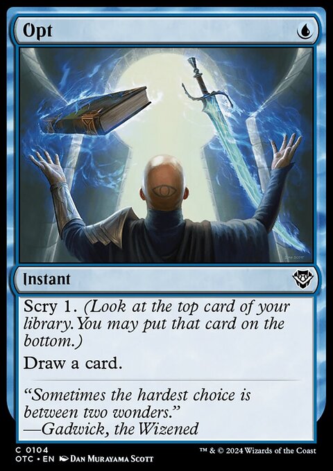 Opt, Outlaws of Thunder Junction Commander #104, Magic: The Gathering card