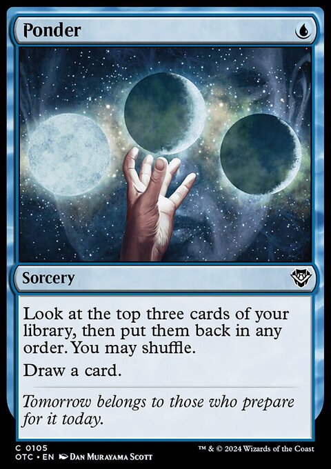 Ponder, Outlaws of Thunder Junction Commander #105, Magic: The Gathering card