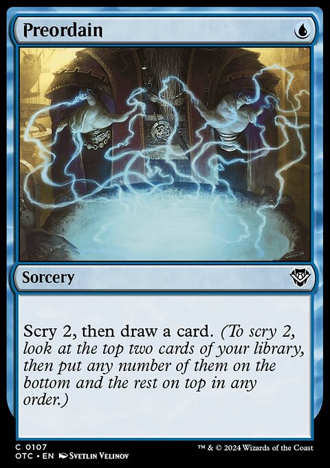 Preordain, Outlaws of Thunder Junction Commander #107, Magic: The Gathering card