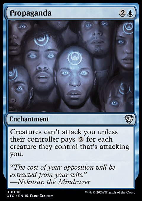Propaganda, Outlaws of Thunder Junction Commander #108, Magic: The Gathering card
