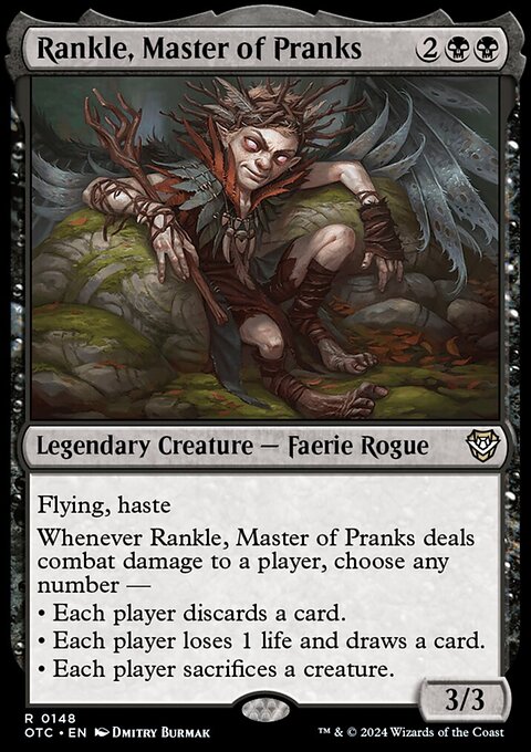 Rankle, Master of Pranks, Outlaws of Thunder Junction Commander #148, Magic: The Gathering card