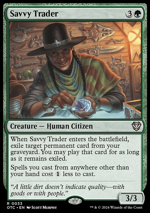 Savvy Trader, Outlaws of Thunder Junction Commander #33, Magic: The Gathering card