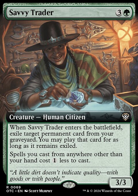 Savvy Trader, Outlaws of Thunder Junction Commander #69, Magic: The Gathering card