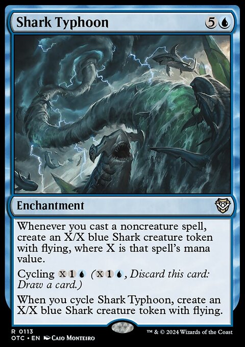 Shark Typhoon, Outlaws of Thunder Junction Commander #113, Magic: The Gathering card