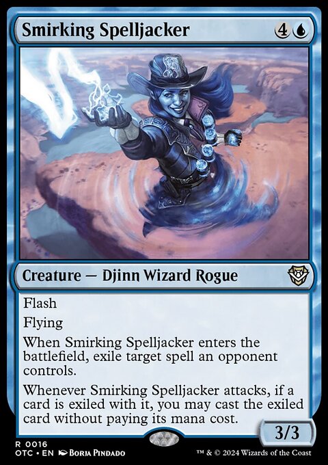 Smirking Spelljacker, Outlaws of Thunder Junction Commander #16, Magic: The Gathering card