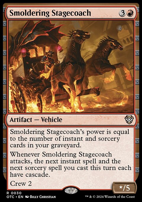 Smoldering Stagecoach, Outlaws of Thunder Junction Commander #30, Magic: The Gathering card