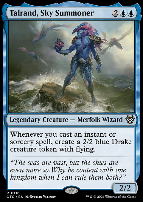 Talrand, Sky Summoner, Outlaws of Thunder Junction Commander #116, Magic: The Gathering card