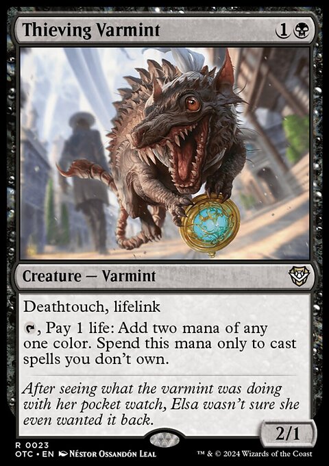 Thieving Varmint, Outlaws of Thunder Junction Commander #23, Magic: The Gathering card
